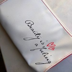 Shiseido Beauty is a feeling, white red makeup bag pouch, new